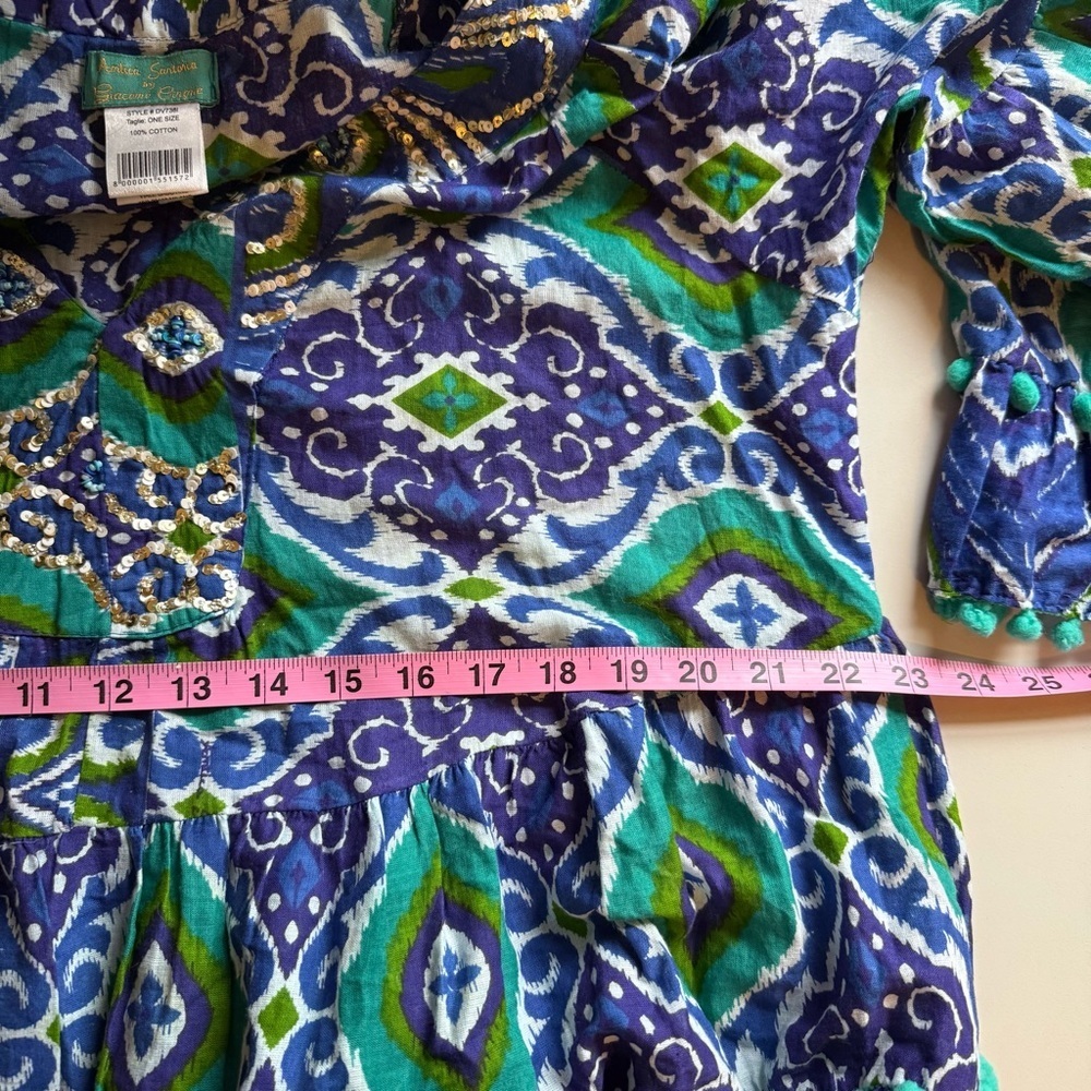 Antica Sartoria by Giacomo Cinque Short Dress Beachwear Resort V Neck One Size - Picture 13 of 13